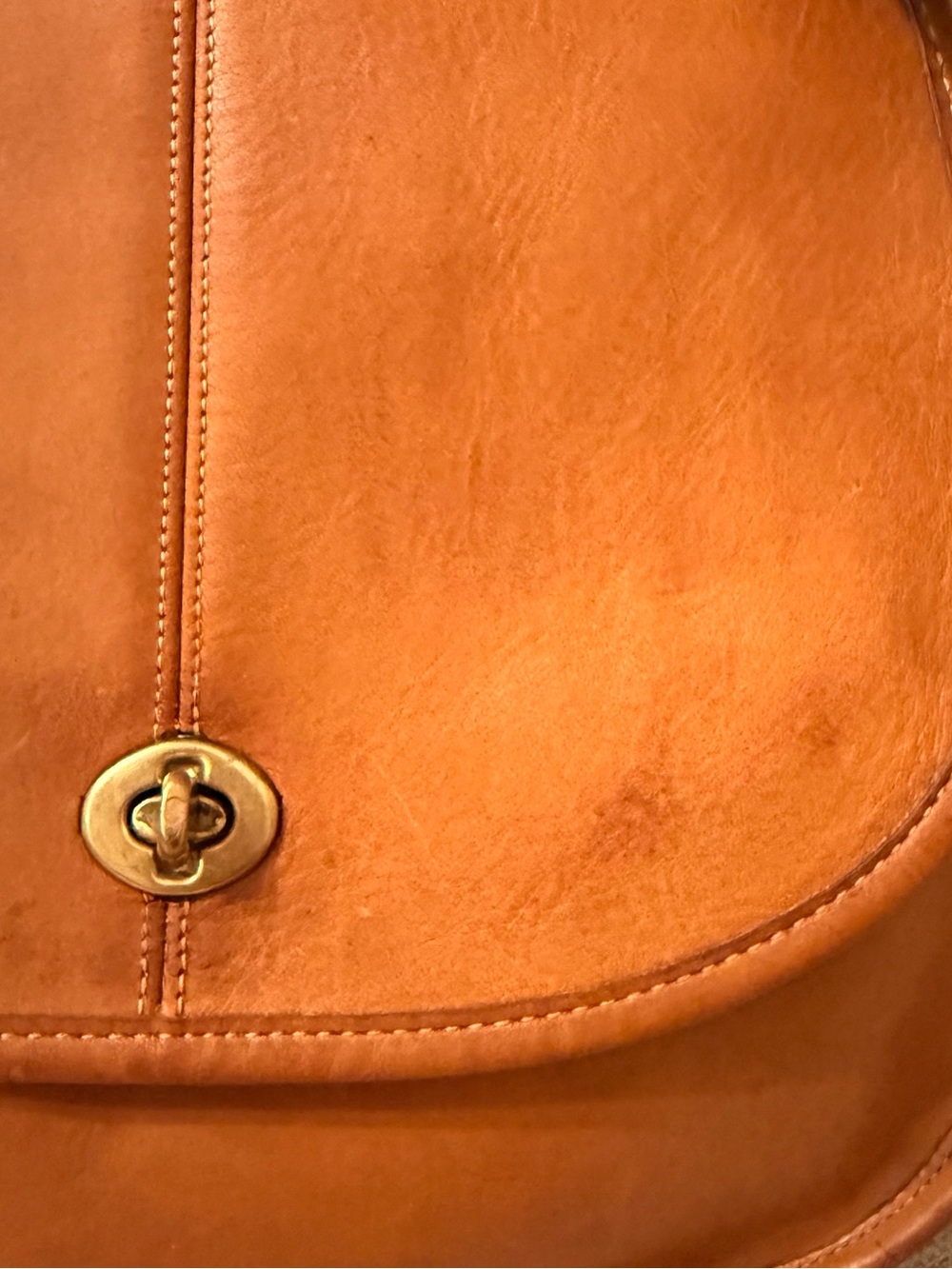 VTG 70s Coach Crescent Saddle Bag New York Pre Serial # Saddle Classic RARE - Picture 3 of 11